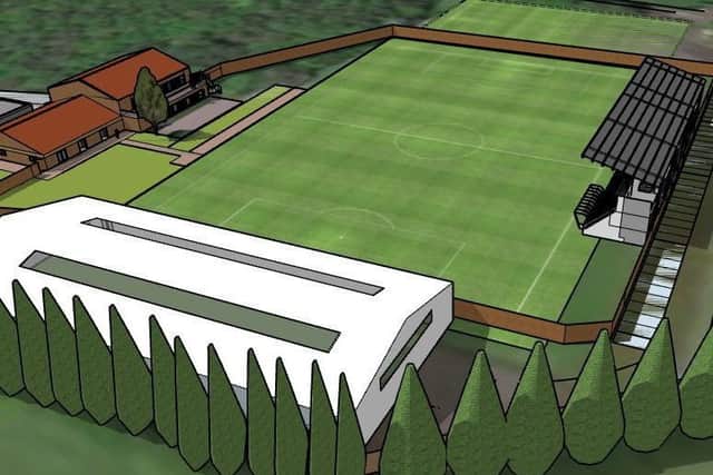 An artists impression of Morpeth Town FCs Craik Park ground if all the new developments are built.