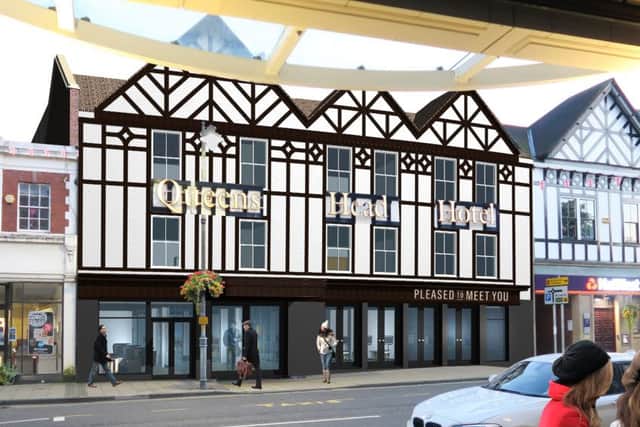Artist impression of how the Queen's Head will look from the outside following the new development.