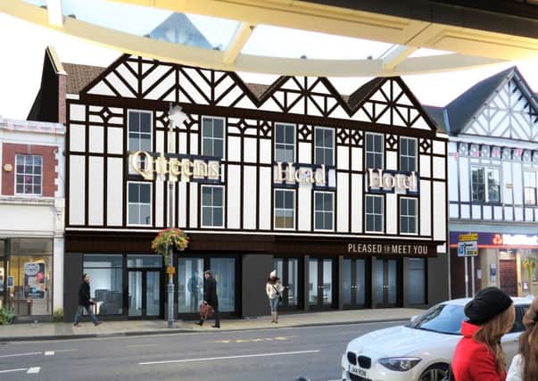 Artist impression of how the Queen's Head will look from the outside following the new development.