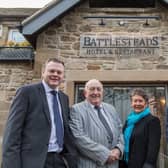 Phil Empson, director of banking and finance at Baldwins, Richard and Dee Slade, owners of Battlesteads Hotel & Restaurant, and David Slane, HSBC area director for business banking in the North East and Cumbria.