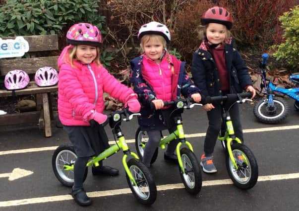 The balance bike sessions at Whittingham CofE Primary School.