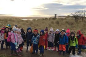 Shilbottle Primary School pupils at the beach in Alnmouth.