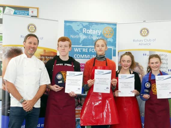 Phil Farmer of The Cook and Barker, Newton on the Moor and Hannah Taylor (Competition Winner)  of DCHS.