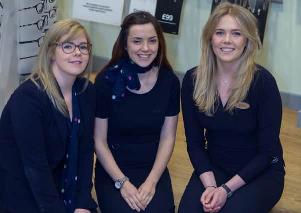 Laura Park, Annie Bond and Jodie Baston of Specsavers in Alnwick.