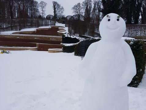 A snowman at The Alnwick Garden.