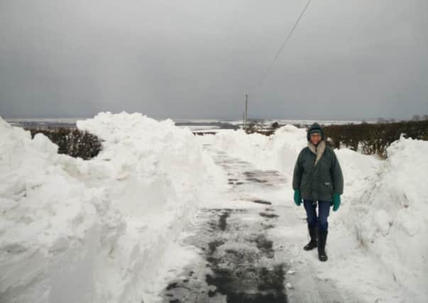 Huge drifts between Kentstone Farm and the A1 Beal junction, dug out by farmer Richard Murray. Picture by John Rae