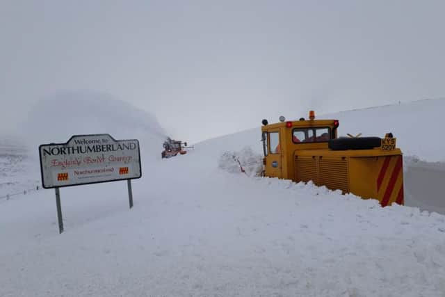 Snowy scenes on the Northumberland/Durham border.