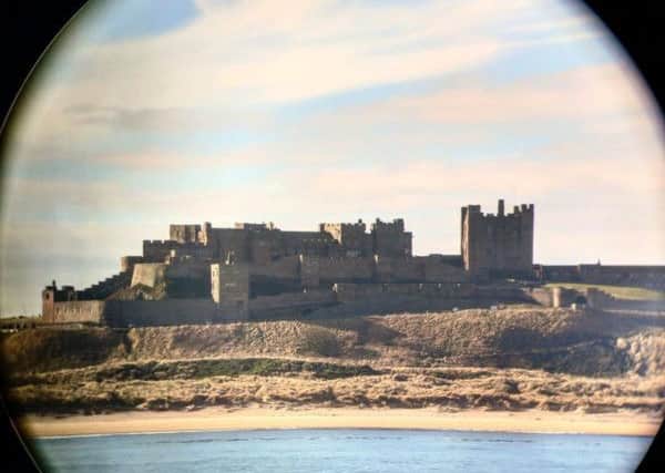 Bamburgh Castle viewed from HMS Example.
