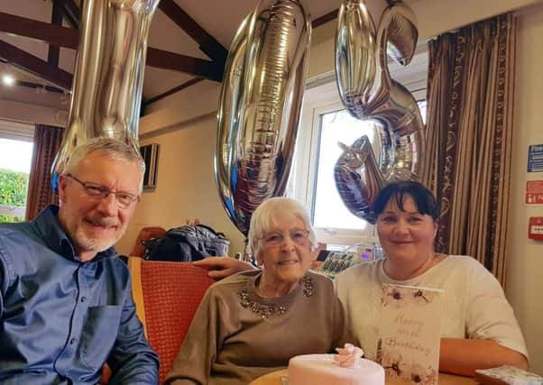 Gladys Angus celebrates her 105th birthday.