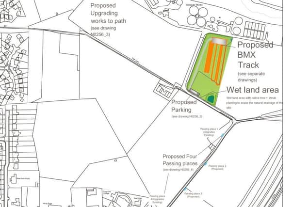 A plan of the proposed bike track in Alnwick.