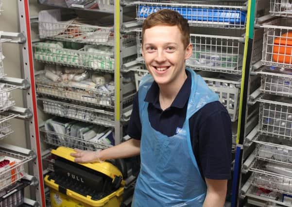 Elliot Smart, one of the apprentices taken on by Northumbria Healthcare NHS Foundation Trust.