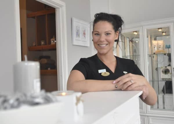 New Business owner Leonie Airlie in her shop The Powder Room and Spa in Alnwick Market Place which was formerly Silk and Sand