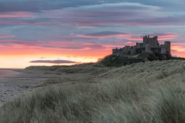 THIRD: A beautiful sunrise at Bamburgh Castle by Stephen Cooper. 265 Facebook likes
