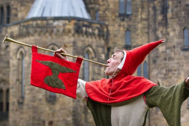 A jester at Alnwick Castle.