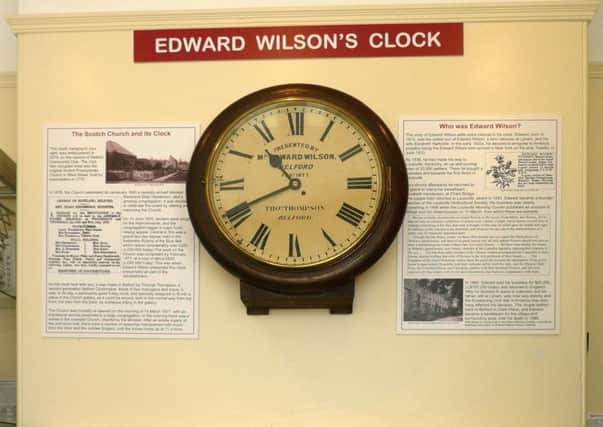 The clock in situ at Belford.