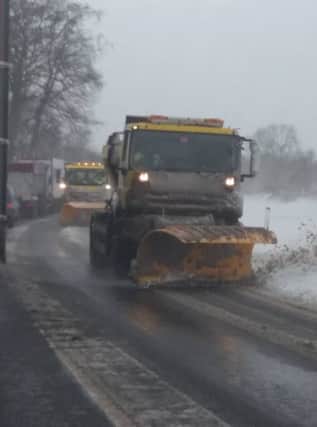 County council snow ploughs in action.
