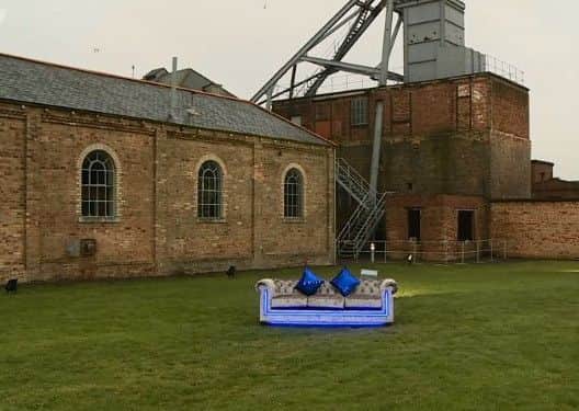 The sofa at Woodhorn. Picture courtesy of ITV