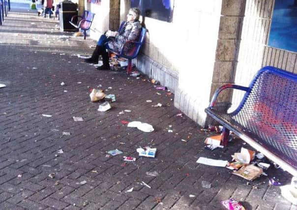 Mess at Alnwick bus station. Picture by Andrea Field