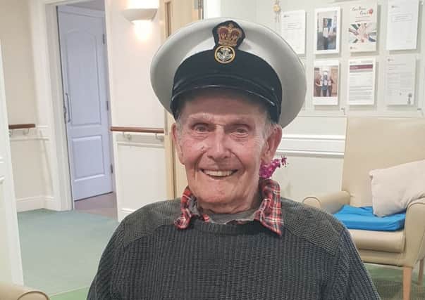 Norman Rennie who enjoyed a Naval-themed party at Hartford Court Care Home for his 94th birthday.
