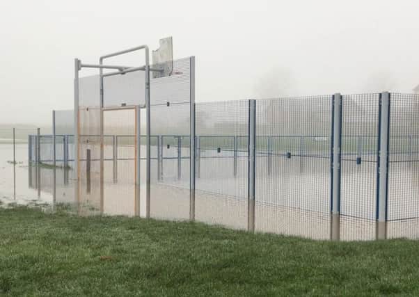 The state of Langley playing field in Monkseaton following heavy rain last Tuesday, April 10.