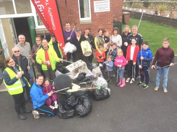 Children at this year's Acklington Litter Pick enabled villagers to extend their search to the surrounding roads.