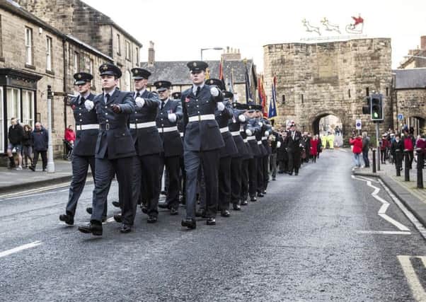RAF Boulmer took part in last years Remembrance Parade in Alnwick.  Picture by SAC Hazel Reader