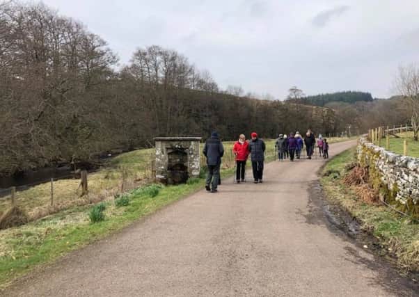 Out and about with the Rothbury Walking for Health group.