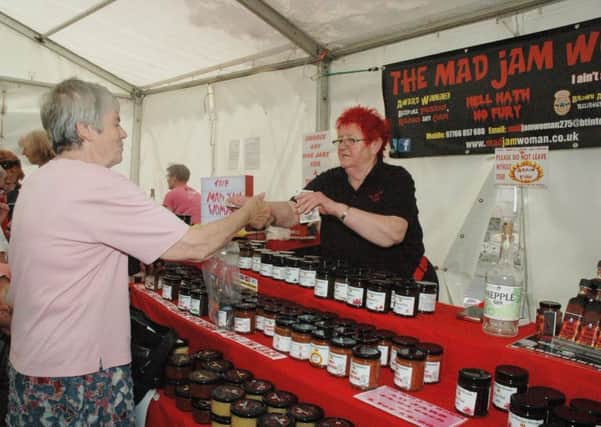 The Mad Jam Woman Sandy Higson at Rothbury Food and Craft Festival. Picture by Mary Scott