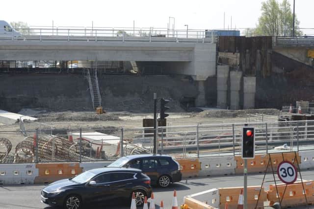 Work continues on the triple decker roundabout at Silverlink. Picture by Jane Coltman.