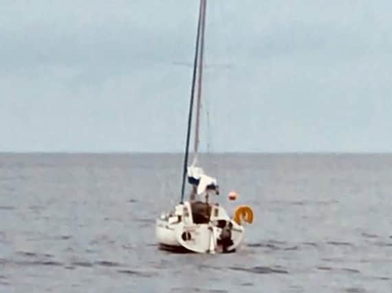 Two people were rescued from a yacht which caught fire off the north Northumberland coast. Picture: Berwick RNLI