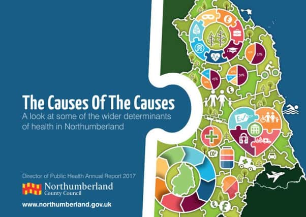 A graphic showing some of the factors relating to public health in Northumberland.