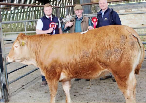 The delighted winners at the North East Livestock Sales show and sale of suckled calves and store cattle, which was held at Acklington last month.