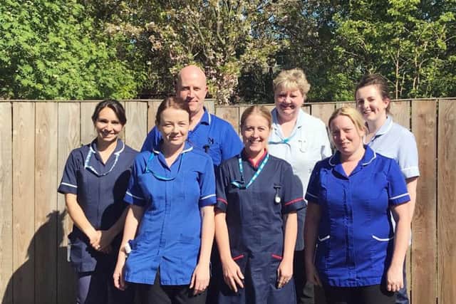 Members of the community nursing team in the Alnwick area, celebrating International Nurses Day.