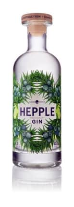 The new-look bottle design for Hepple Gin in collaboration with Scottish design studio Timorous Beasties.