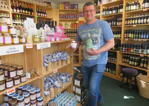 Jannick Genouw, of Taste of Northumbria, with some of the produce promoted during Northumberland Day celebrations.