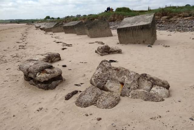 Concrete blocks defended the wartime Alnmouth coastline