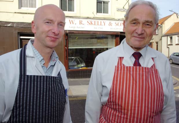 A 2010 picture of John and father Stuart Skelly of butchers W.R.Skelly & Son in Berwick.