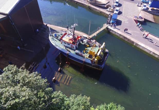 An aerial view of Eyemouth boat yard which has been operated by Eyemouth Marine Limited for the past 12 months.