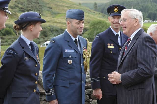 Rededication of the Cheviot Memorial at Cuddystone by HRH The Duke of Gloucester.
 The Dukes meets representatives of overseas Air Forces.
Picture by Jane Coltman