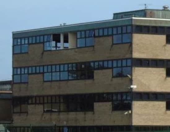 Windows were damaged at Berwick Academy. Picture by Michael Stewart.