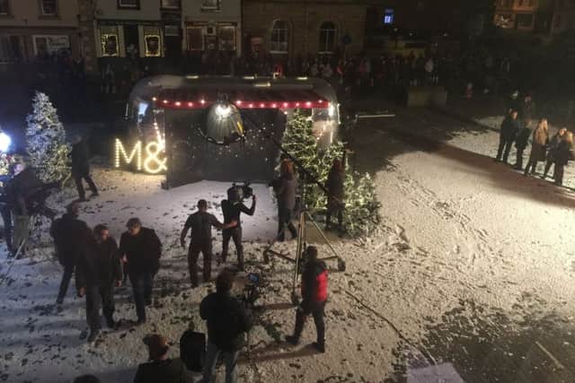 Filming for the M&S Christmas ad. Picture: K Hume