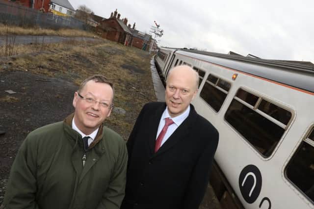 Northumberland County Council leader Peter Jackson and Transport Secretary Chris Grayling.