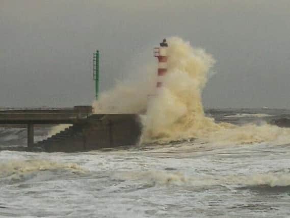 Stormy seas at Amble last year. Picture by Jane Coltman