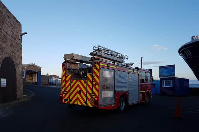 The Wooler fire crew return to station from Seahouses. Picture courtesy of Seahouses RNLI
