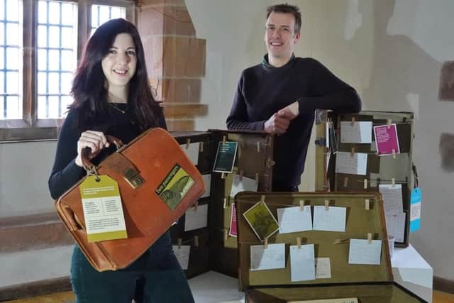 House steward Nick Lewis and visitor experience manager Hannah Douthwaite-Teasdale with some of the exhibits. Picture by Jane Coltman