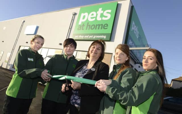 Councillor Isabel Hunter with Allison Cain, Yvonne Dunse, Stacey Douglas and Stephanie Southern at the opening of the Pets at Home store in Berwick
Picture by Jane Coltman