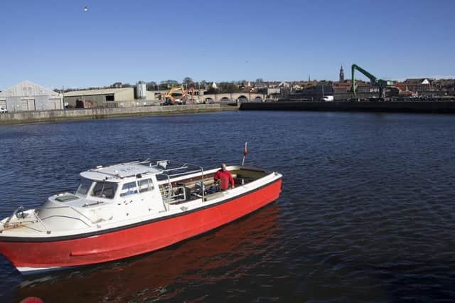 Berwick's new tourist boat at Tweed Dock.