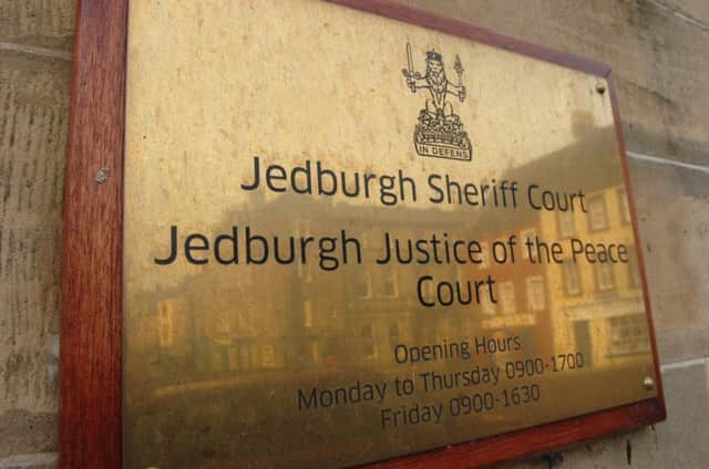 Jedburgh Sheriff Court sign.