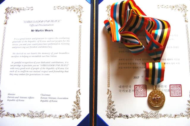 Martin Mears' Korean medal.