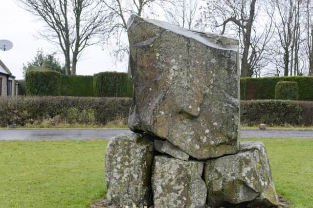 Huge pieces of rock create this war memorial. It was commissioned by General Sitwell of Barmoor and made from Whinstone. It is a simple but striking First World War memorial erected in 1920 and  was an unusual and controversial commission at the time. Picture by Jane Coltman